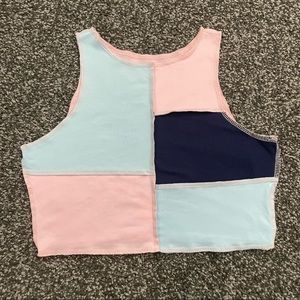Reverse stick crop tank top